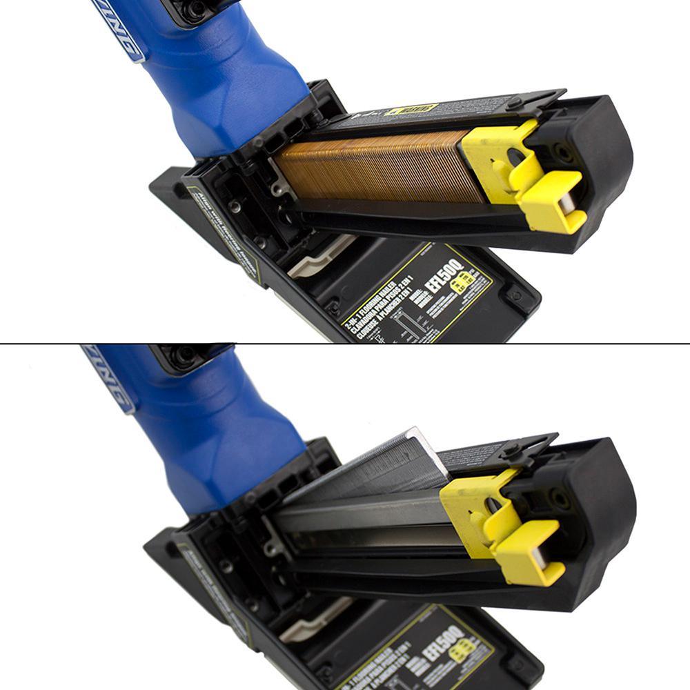 Pneumatic 2-in-1 15.5-Gauge and 16-Gauge 2 in. Flooring Nailer and Stapler with Bag - Super Arbor