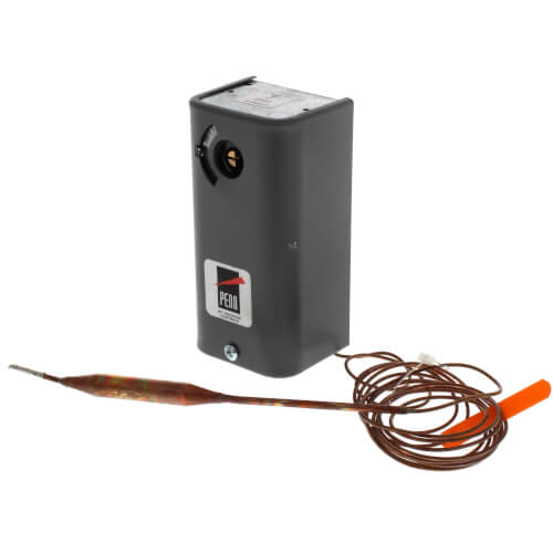 Johnson Controls A19ABA-40C temperature controller - front view (Application: Cool Only, Remote Bulb Temperature; Capillary Length: 6')