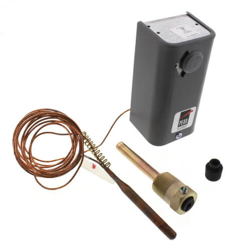 Johnson Controls A19ABC-12C temperature controller - side view (Differential: Adjustable; Application: Remote Bulb Temperature)