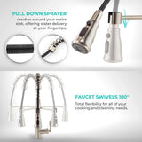 Handmade All-in-One Topmount Stainless Steel 33 in. x 22 in. Single Bowl Kitchen Sink w/ Spring Neck Faucet, Accessory