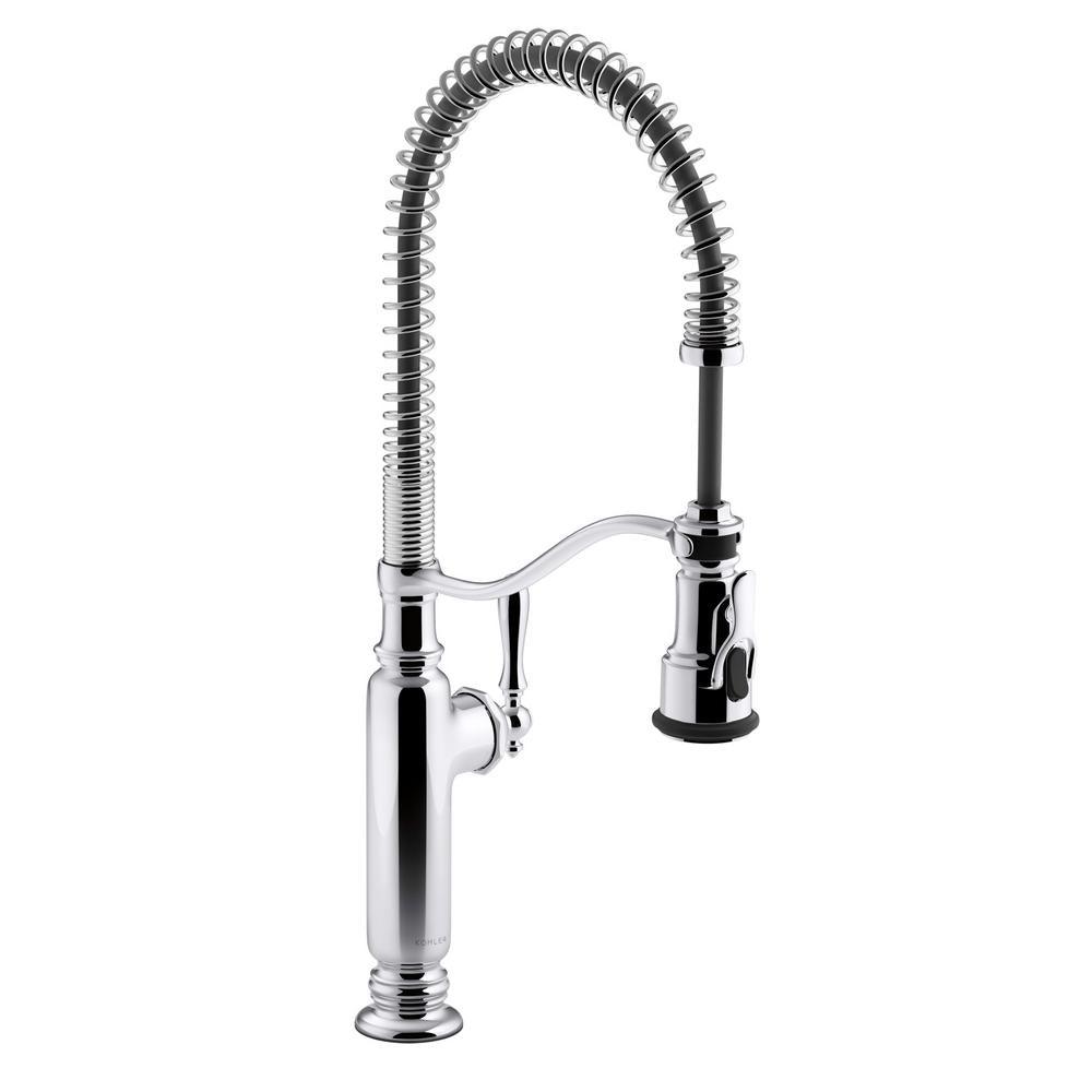 Tournant Single-Handle Pull-Down Sprayer Kitchen Faucet in Vibrant Stainless - Super Arbor