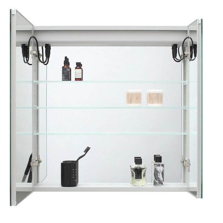 Royale Basic 30 in. W x 30 in. H Recessed or Surface Mount Medicine Cabinet with Bi-View Door, LED Lighting with Dimmer