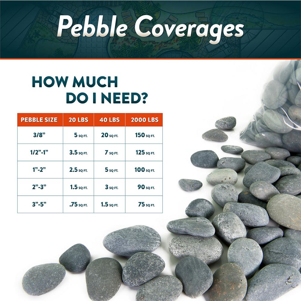 Southwest Boulder & Stone 20 lbs. of Mixed 2 in. to 3 in. Mexican Beach Pebbles - Super Arbor