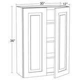 Home Decorators Collection Grayson 30 in. W x 12 in. D x 36 in. H Assembled Plywood Wall Kitchen Cabinet in Pearl Gray with Soft Close