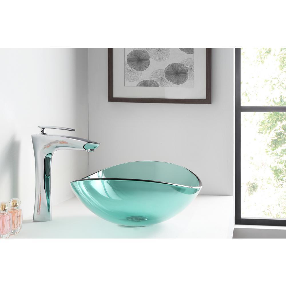 Major Series Deco-Glass Vessel Sink in Lustrous Green - Super Arbor