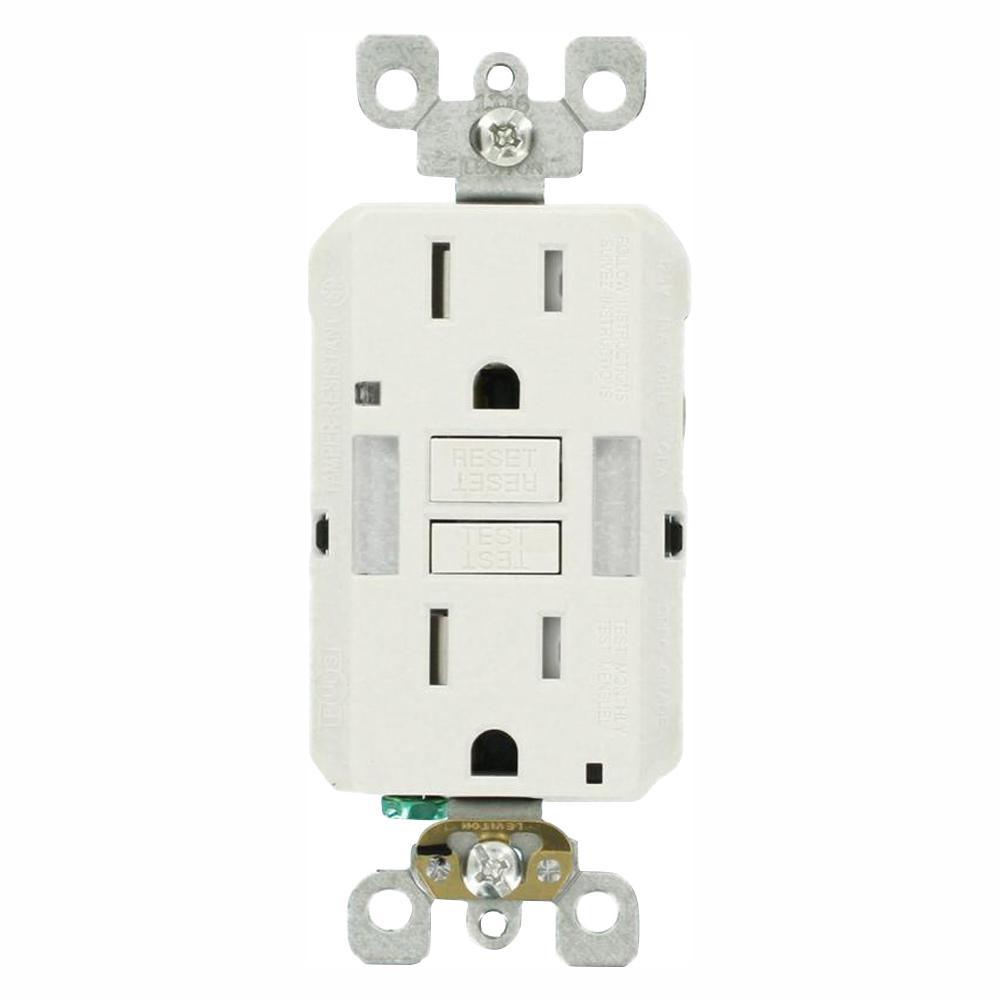 15 Amp Self-Test¬†SmartlockPro Combo Duplex Guide Light and Tamper Resistant GFCI Outlet, White (3-Pack) - Super Arbor