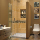 Aqua Fold 32 in. D x 32 in. W x 76 3/4 in. H Frameless Shower Door in Chrome with Base and Backwalls - Super Arbor