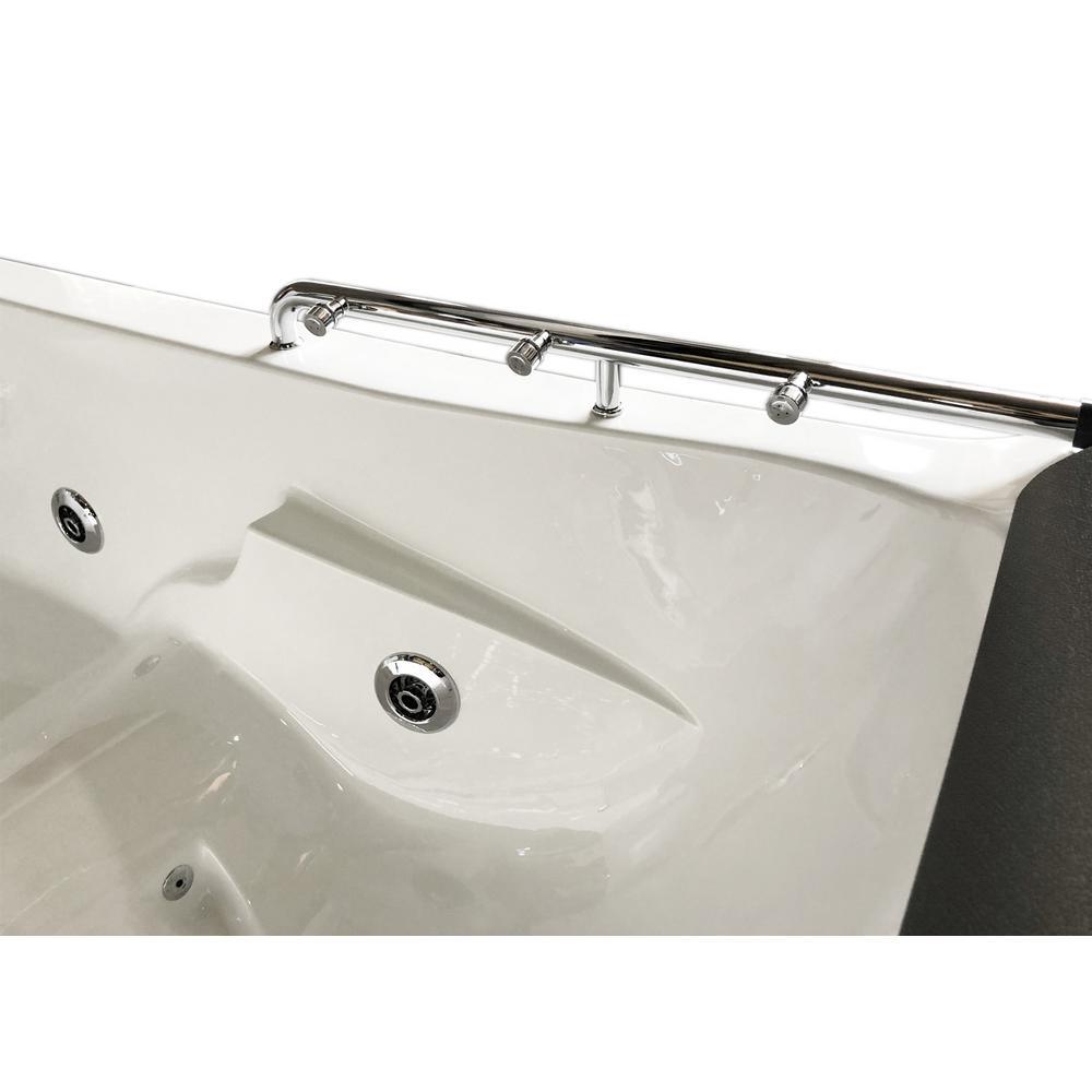 Lulu with heater 68 in. Acrylic Center Drain Corner Alcove Whirlpool Bathtub in White - Super Arbor