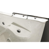 Lulu with heater 68 in. Acrylic Center Drain Corner Alcove Whirlpool Bathtub in White - Super Arbor