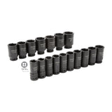 3/4 in. Drive 7/8-2 in. 6-Point Deep Impact Socket Set (22-Piece) - Super Arbor
