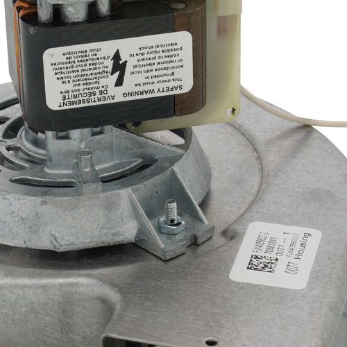 Fasco A200 inducer motor - label view (Type: Shaded Pole; Voltage: 115V)