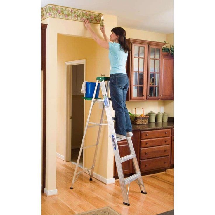 Werner 6 ft. H Aluminum Step Ladder Type II 225 lb. capacity