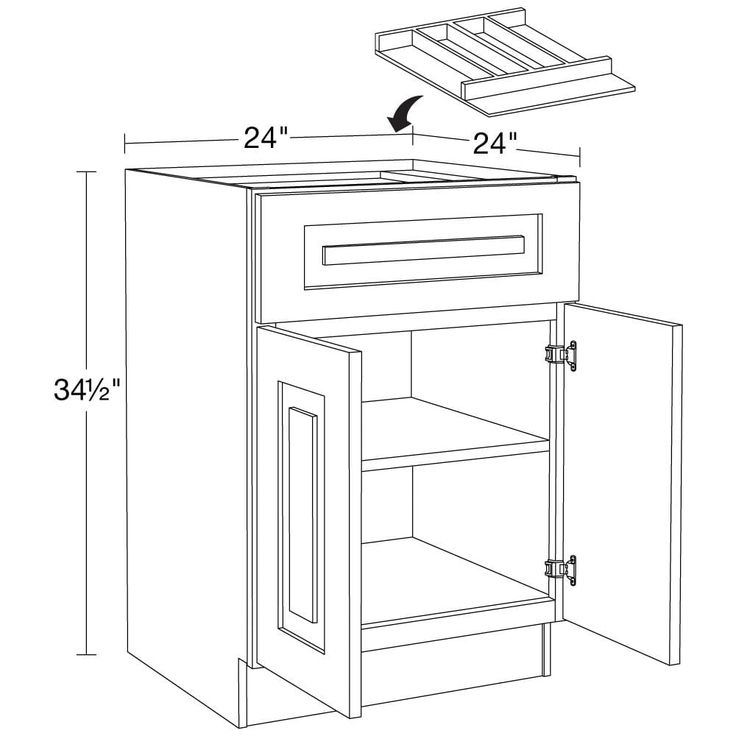 Grayson 24 in. W x 24 in. D x 34.5 in. H Assembled Plywood Base Kitchen Cabinet in Deep Onyx with Utility Soft Close