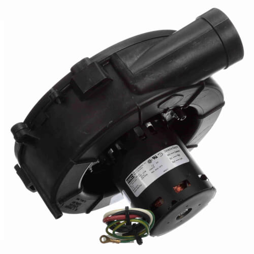 Fasco A213 inducer motor - label view (Type: Shaded Pole; Voltage: 115V)