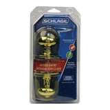 Schlage Plymouth Bright Brass Keyed Entry Door Knob, ANSI Grade 2, Fits 1-3/8 to 1-3/4 in Doors