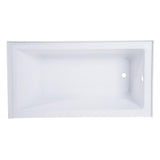 Aqua Eden Jenny 54 in. Acrylic Right-Hand Drain Rectangular Alcove Bathtub in White - Super Arbor