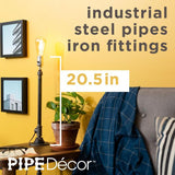 1/2 in. Black Steel Pipe 20.5 in. H Torch Style Lamp Kit