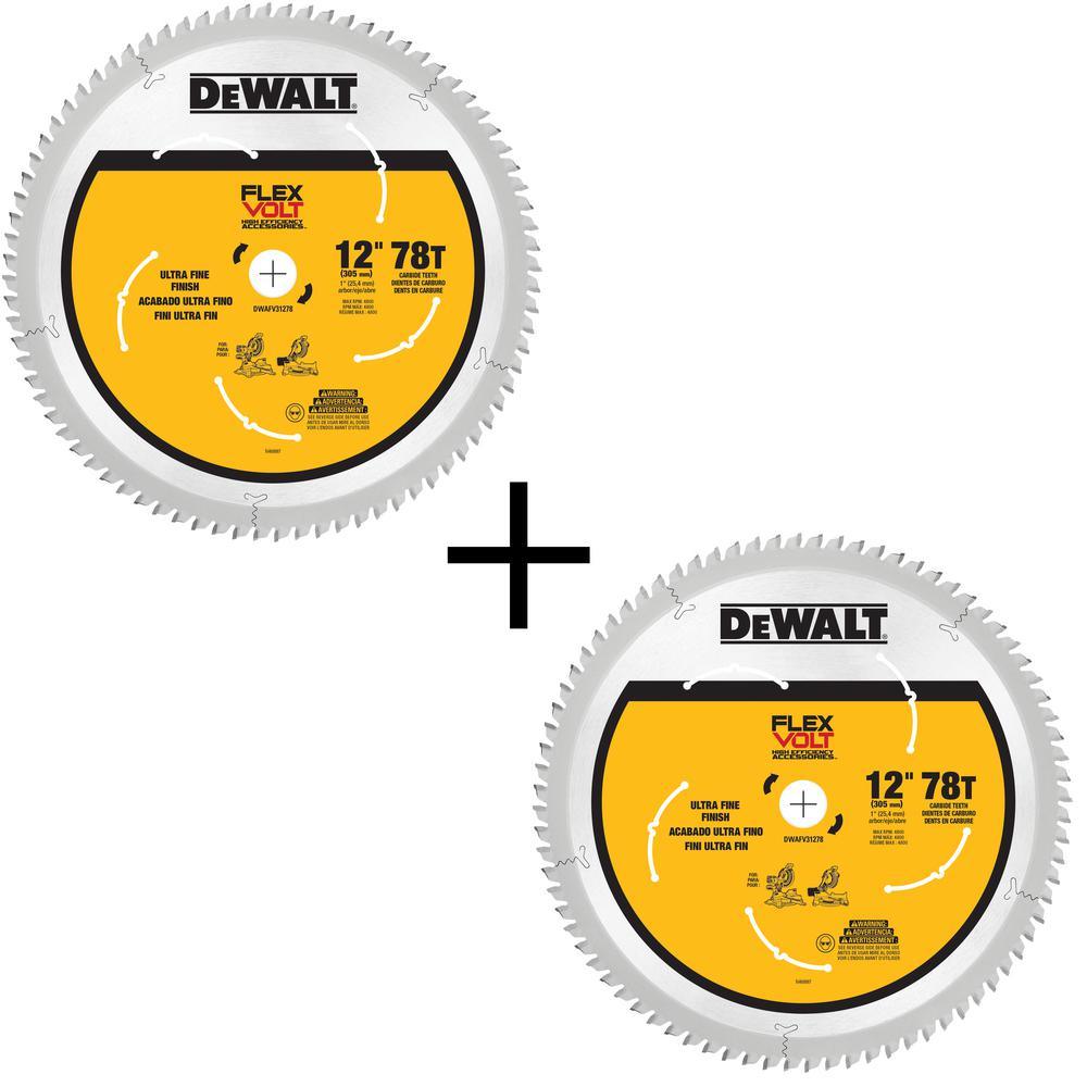 FLEXVOLT 12 in. 60-Teeth Carbide-Tipped Miter Saw Blade (2-Pack) - Super Arbor