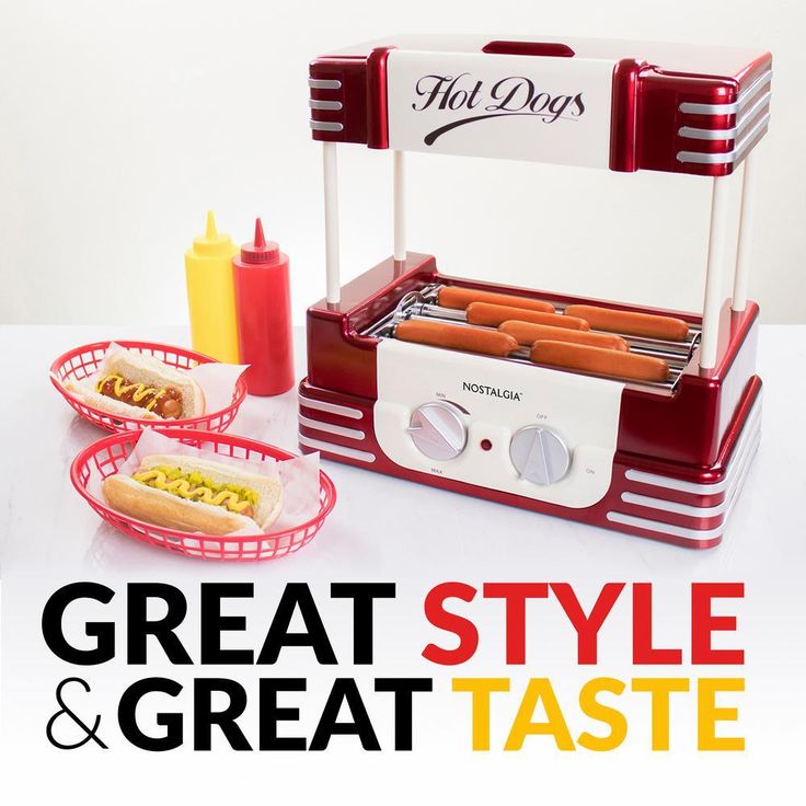 Retro Red Electric Hot Dog Roller and Bun Warmer