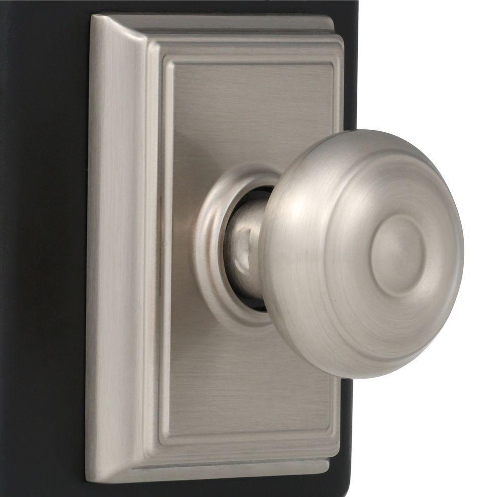 Georgian Satin Nickel Passage Hall/Closet Door Knob with Addison Trim - Super Arbor