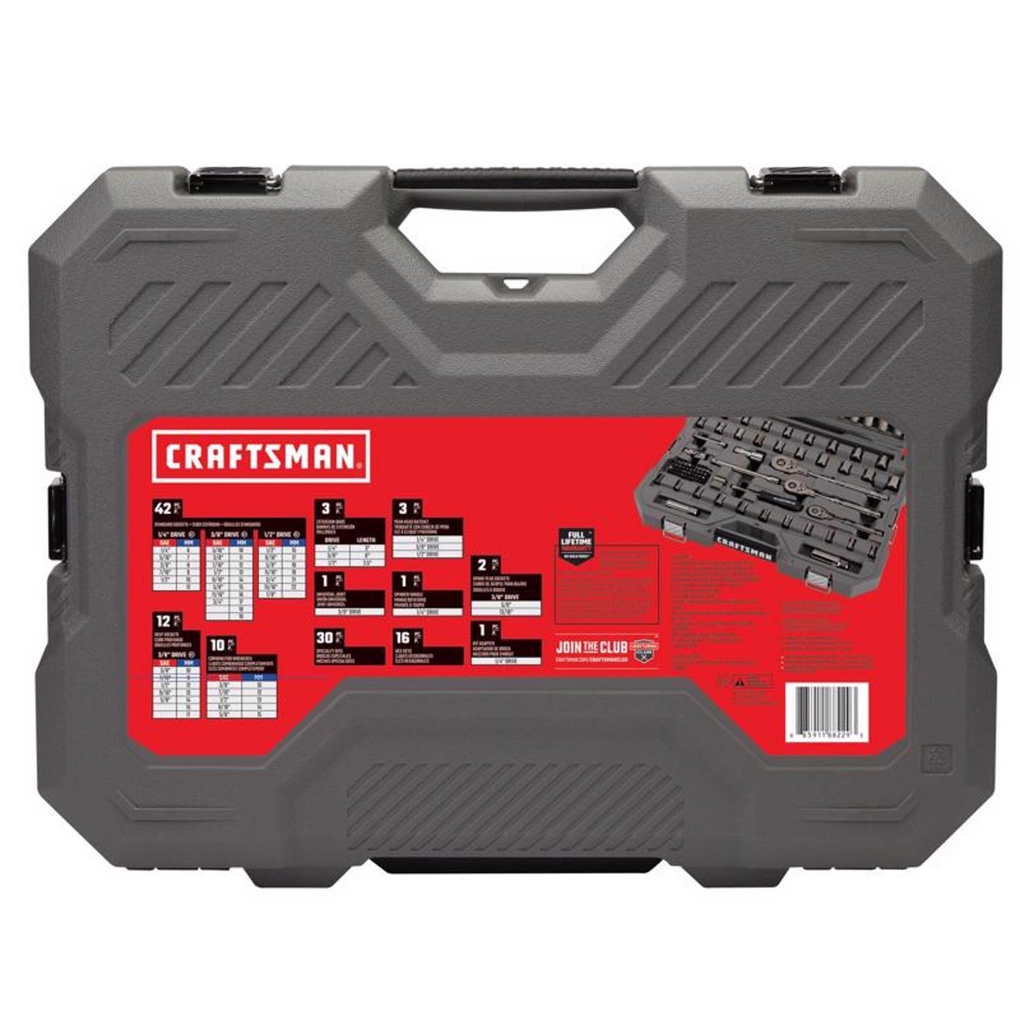 Craftsman OVERDRIVE 121 pc Mechanic's Tool Set - Metric/SAE, Gunmetal Chrome