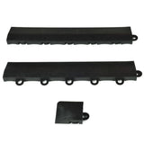 Greatmats Click Tile Black 2-3/8 in. x 12.14 in. x 5/8 in. Female Border Ramp with Loops (Case of 4)