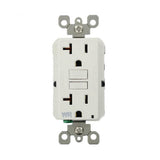 20 Amp SmartlockPro Weather Resistant GFCI Outlet, White - Super Arbor