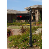 Lewiston Black Decorative Post Mounted Mailbox System with Non-Locking E1 Economy Mailbox - Super Arbor