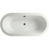 Melania 5.6 ft. Acrylic Flatbottom Non-Whirlpool Bathtub in White - Super Arbor