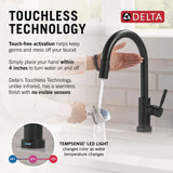 Delta Trask 1-Handle Deck Mount Pull-Down Handle/Lever Residential Kitchen Faucet