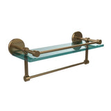 16 in. L  x 5 in. H  x 5 in. W Clear Glass Bathroom Shelf with Towel Bar in Oil Rubbed Bronze - Super Arbor
