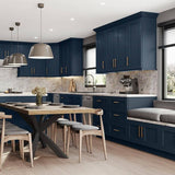 Home Decorators Collection Newport 33 in. W x 21 in. D x 34.5 in. H Assembled Plywood Sink Base Bath Cabinet in Mythic Blue with Soft Close
