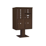 3400 Horizontal Series 8-Compartment 2-Parcel Locker Pedestal Mount Mailbox - Super Arbor