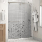 Lyndall 60 x 71-1/2 in. Frameless Mod Soft-Close Sliding Shower Door in Nickel with 1/4 in. (6mm) Transition Glass - Super Arbor