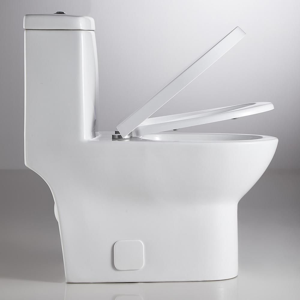 0.8 GPF/1.28 GPF Dual Square Shape Flush Elongated Toilet Square Only in White