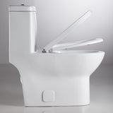 0.8 GPF/1.28 GPF Dual Square Shape Flush Elongated Toilet Square Only in White