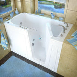 Rampart 5 ft. Walk-in Whirlpool and Air Bathtub with 4 in. Tile Easy Up Adhesive Wall Surround in White - Super Arbor