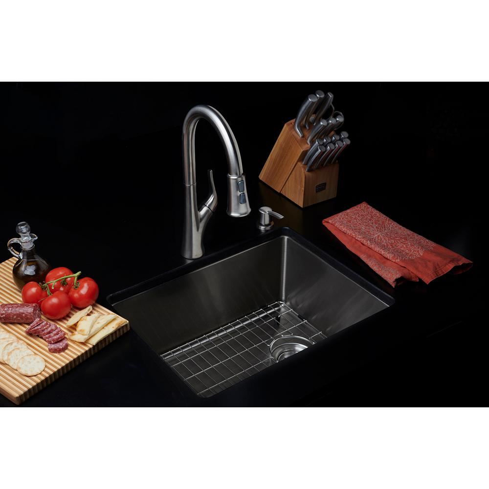 All-in-One Dual Mount Stainless Steel 25 in. 2-Hole Single Bowl Tight Radius Kitchen Sink in Brushed Finish with Faucet - Super Arbor