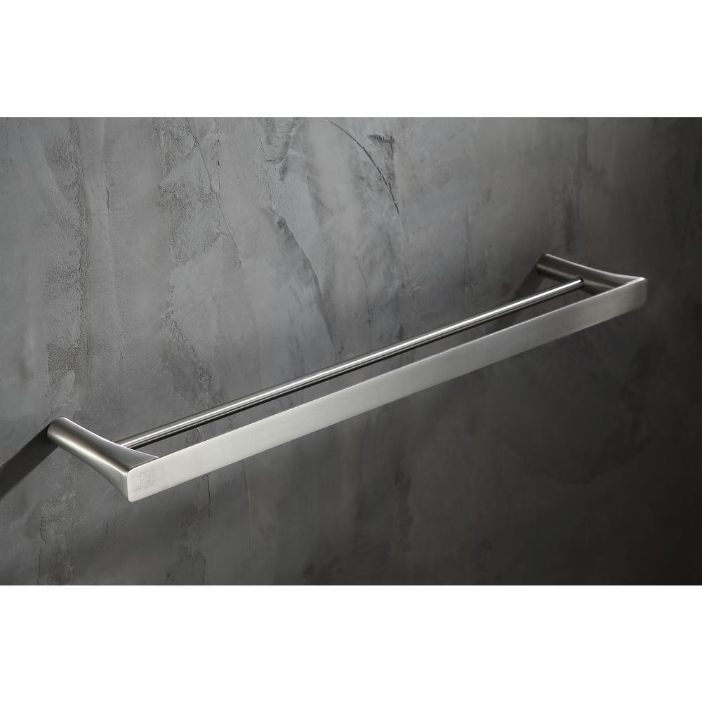 Caster 3 Series 20 in. Double Towel Bar in Brushed Nickel - Super Arbor