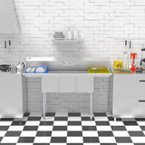 Freestanding Stainless Steel 60 in. 2-Hole Triple Bowl Commercial Kitchen Sink