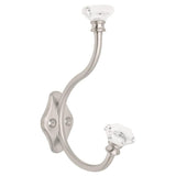 5-7/8 in. Acrylic Facets Satin Nickel Coat Hook with Clear Accents (4-Pack)