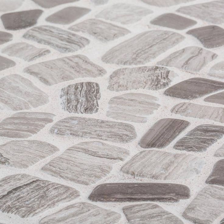 Jeffrey Court Bailey Grey Pebble 12 in. x 12 in. x 10 mm Honed Natural Stone Mosaic Wall/Floor Tile