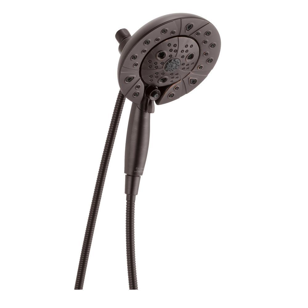 In2ition Two-in-One 5-Spray 6.9 in. Dual Wall Mount Fixed and Handheld H2Okinetic Shower Head in Chrome - Super Arbor