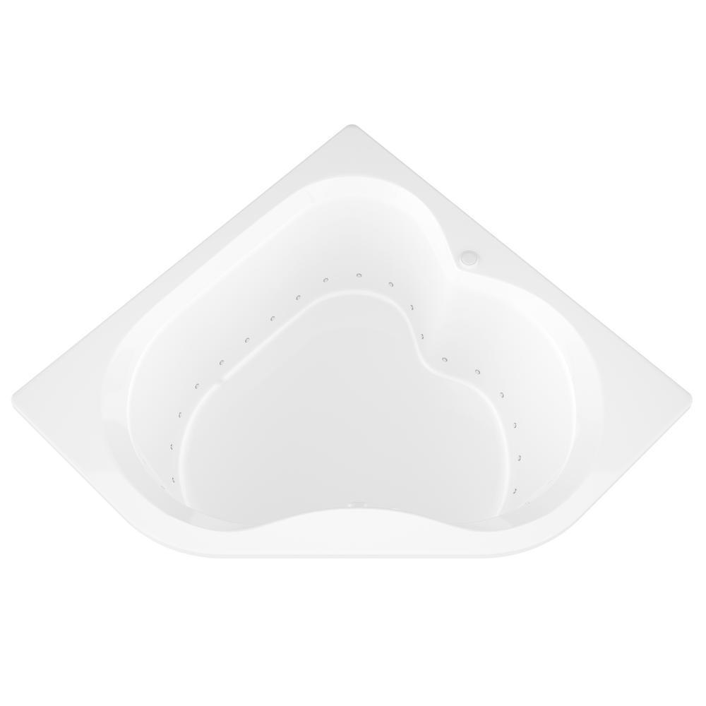 Beryl 5 ft. Acrylic Corner Drop-in Air Bathtub in White - Super Arbor
