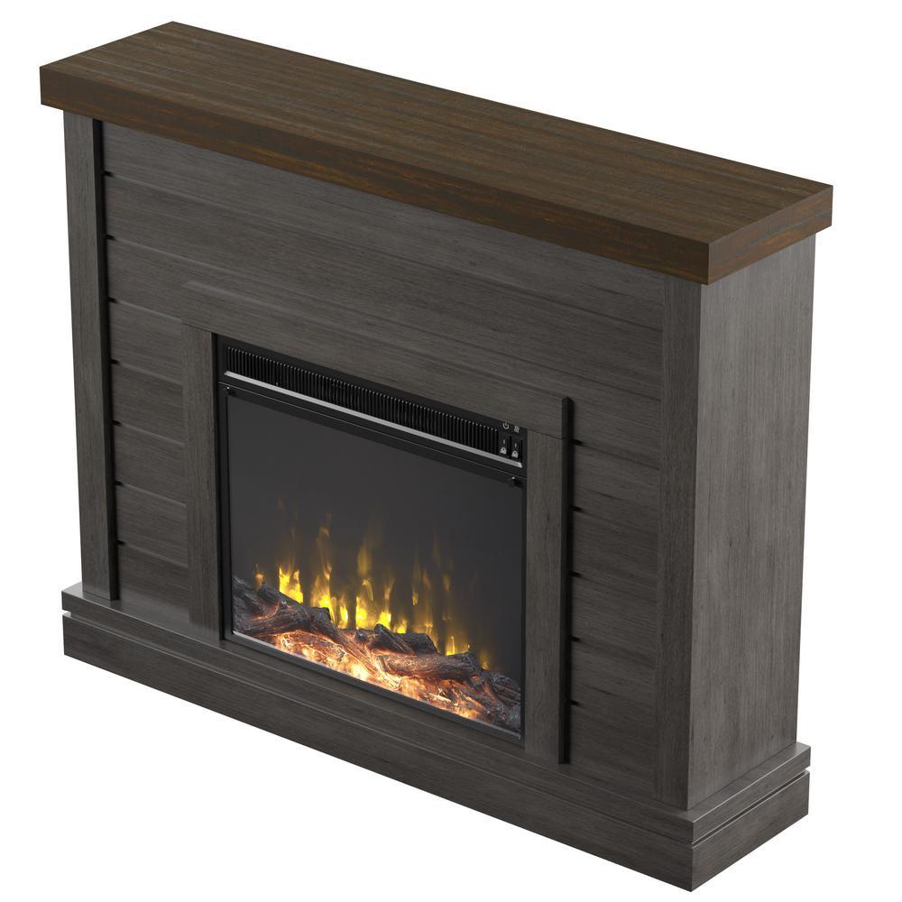 47.38 in. Wall Mantel Electric Fireplace in Weathered Gray - Super Arbor
