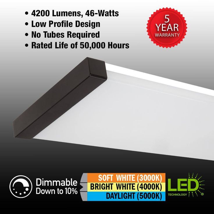 Commercial Electric 48 in. x 10 in. 4200 Lumens Matte Black End Caps Integrated LED Panel Light Selectable CCT Kitchen Lighting