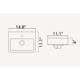 Nameeks Mini Wall Mounted Bathroom Sink in White
