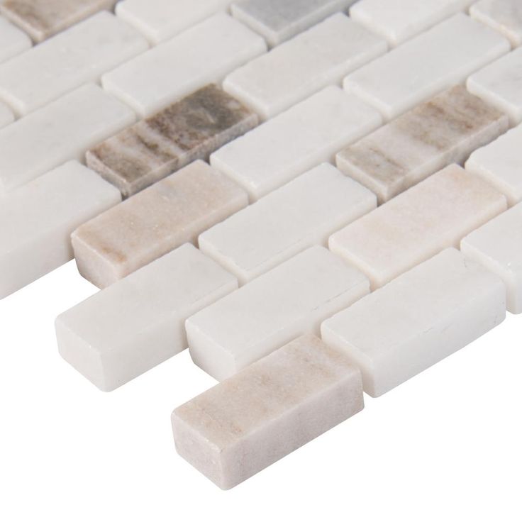 Palisandro Mini Brick 12 in. x 12 in. x 10 mm Polished Marble Mesh-Mounted Mosaic Tile (10 sq. ft./case)