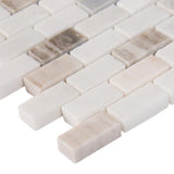Palisandro Mini Brick 12 in. x 12 in. x 10 mm Polished Marble Mesh-Mounted Mosaic Tile (10 sq. ft./case)