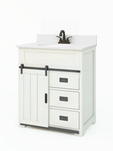 Style Selections Morriston 30-in White Single Sink Bathroom Vanity with White Engineered Stone Top